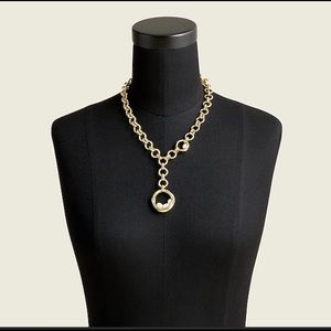 J crew chunky layering gold pearl necklace NWOT